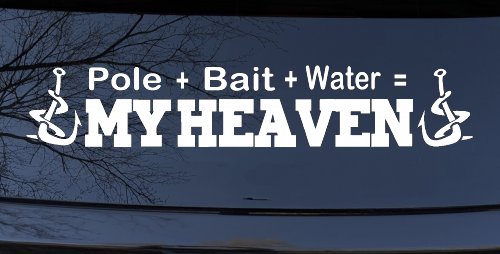 Pole Bait Water My Heaven Fishing Car or Truck Window Decal Sticker