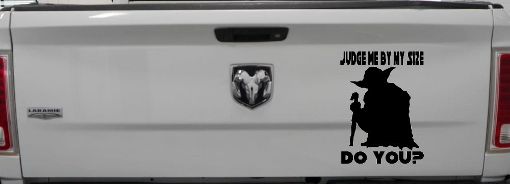 Yoda Judge Me By My Size Do You Funny Car or Truck Window Vinyl Decal Sticker (Black)