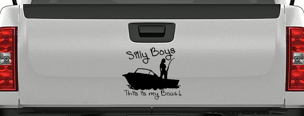 Silly Boys This Is My Boat Car or Truck Window Decal Sticker (Black)