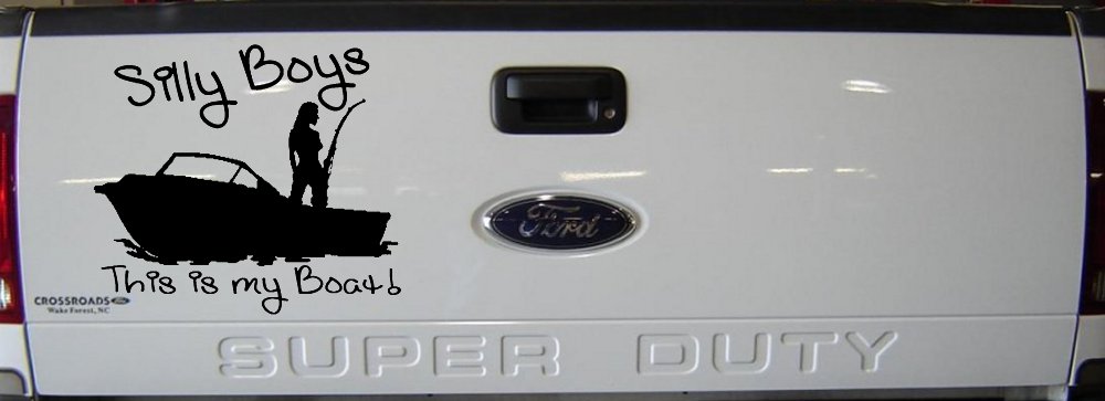 Silly Boys This Is My Boat Car or Truck Window Vinyl Decal Sticker (Black)