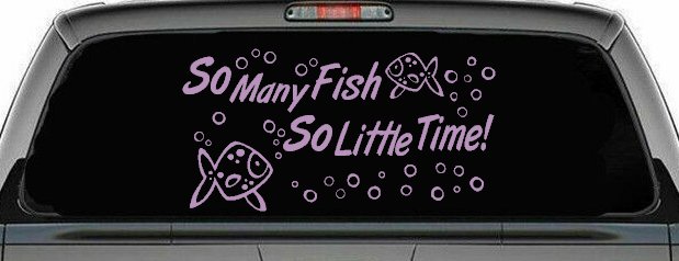 So Many Fish So Little Time Fishing Car or Truck Window Decal Sticker