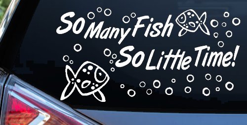 So Many Fish So Little Time Fishing Car or Truck Window Decal Sticker