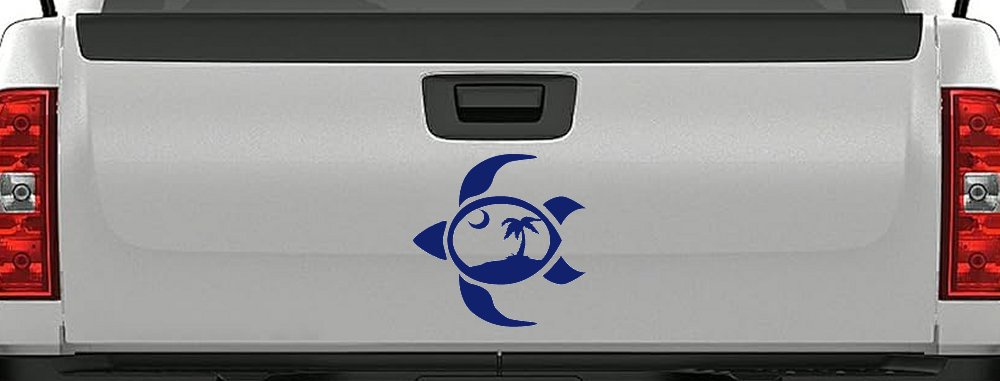 Sea Turtle Palmetto Palm Tree Moon Car or Truck Window Decal Sticker