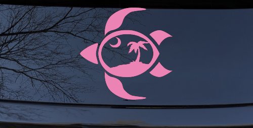 Sea Turtle Palmetto Palm Tree Moon Car or Truck Window Decal Sticker