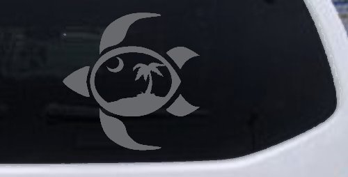 Sea Turtle Palmetto Palm Tree Moon Car or Truck Window Decal Sticker