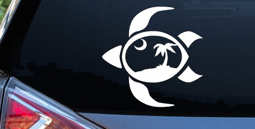 Sea Turtle Palmetto Palm Tree Moon Car or Truck Window Decal Sticker