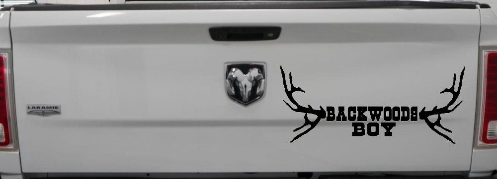 Backwoods Boy With Deer Horns Country Car or Truck Window Decal Sticker