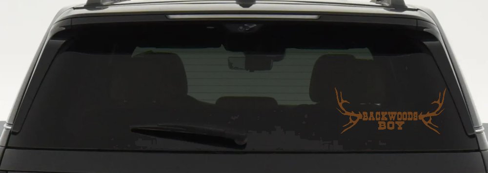 Backwoods Boy With Deer Horns Country Car or Truck Window Decal Sticker