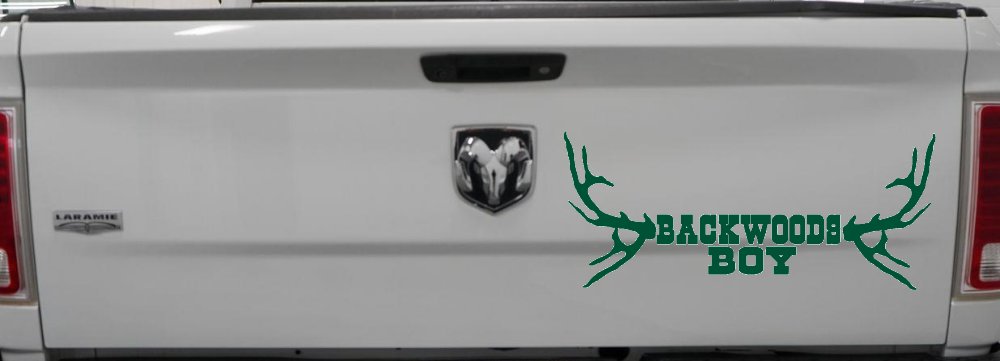 Backwoods Boy With Deer Horns Country Car or Truck Window Decal Sticker