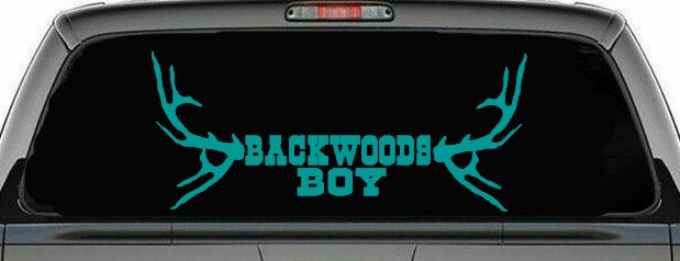 Backwoods Boy With Deer Horns Country Car or Truck Window Decal Sticker