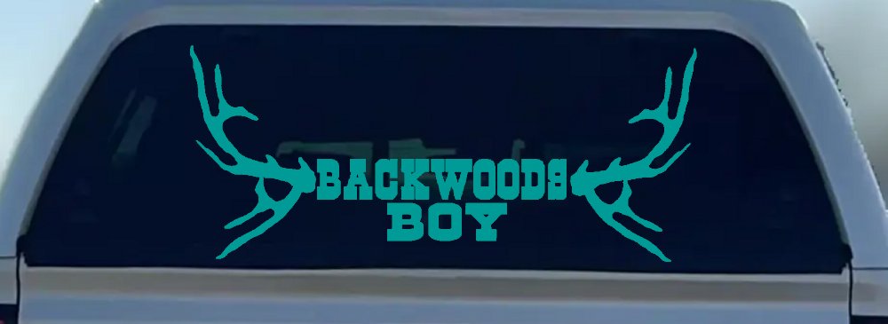 Backwoods Boy With Deer Horns Country Car or Truck Window Decal Sticker