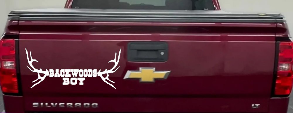 Backwoods Boy With Deer Horns Country Car or Truck Window Decal Sticker