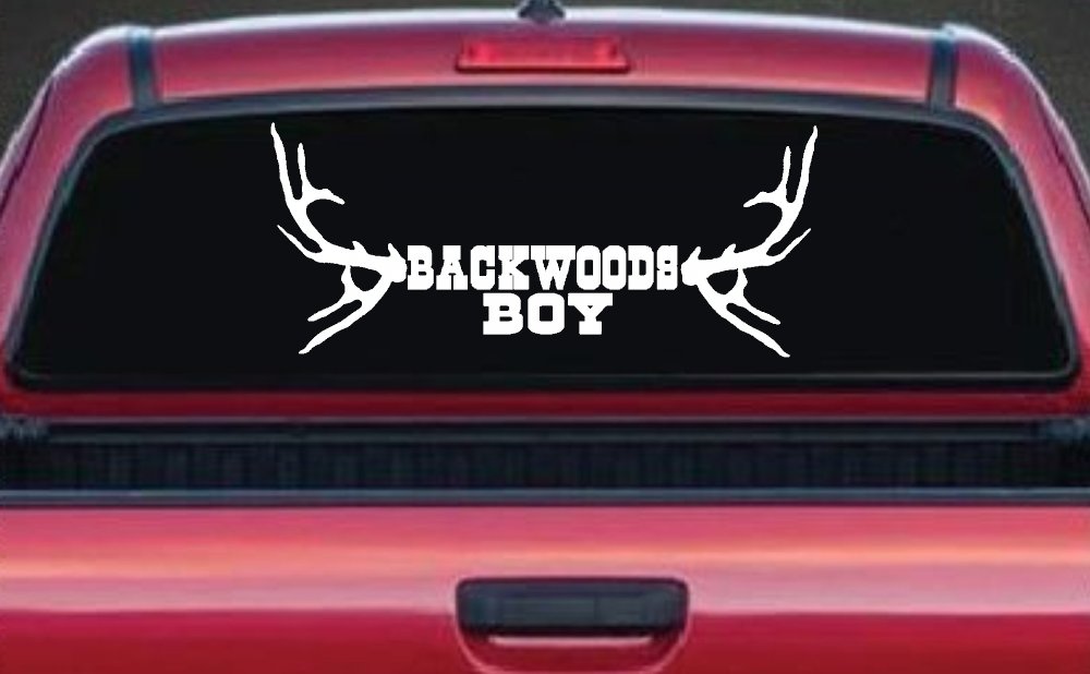 Backwoods Boy With Deer Horns Country Car or Truck Window Decal Sticker