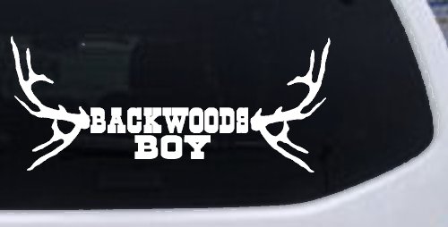 Backwoods Boy With Deer Horns Country Car or Truck Window Decal Sticker