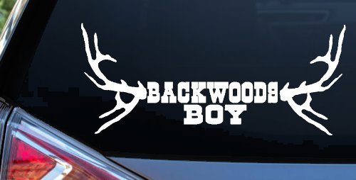 Backwoods Boy With Deer Horns Country Car or Truck Window Decal Sticker