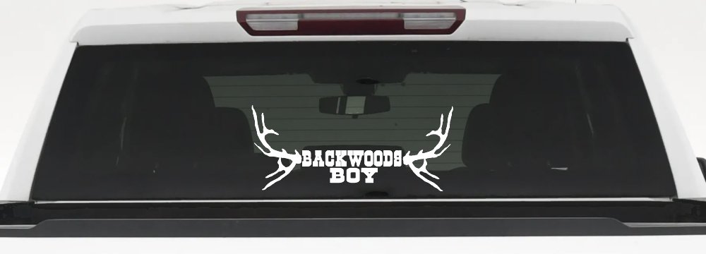 Backwoods Boy With Deer Horns Country Car or Truck Window Decal Sticker