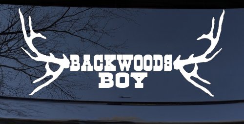 Backwoods Boy With Deer Horns Country Car or Truck Window Decal Sticker