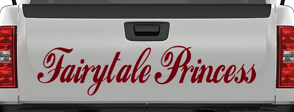 Fairytale Princess Car or Truck Window Decal Sticker (Burgundy)