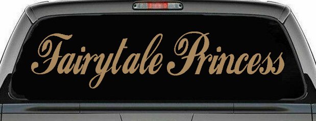 Fairytale Princess Car or Truck Window Decal Sticker (Light Brown)