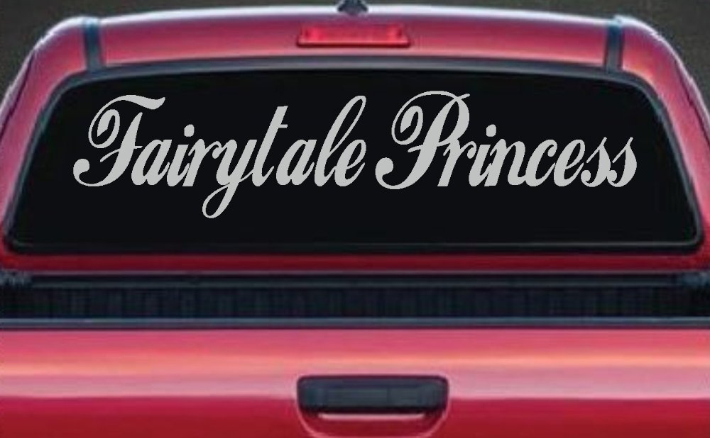 Fairytale Princess Car or Truck Window Decal Sticker (Light Gray)
