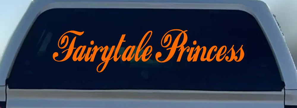 Fairytale Princess Car or Truck Window Decal Sticker (Orange)