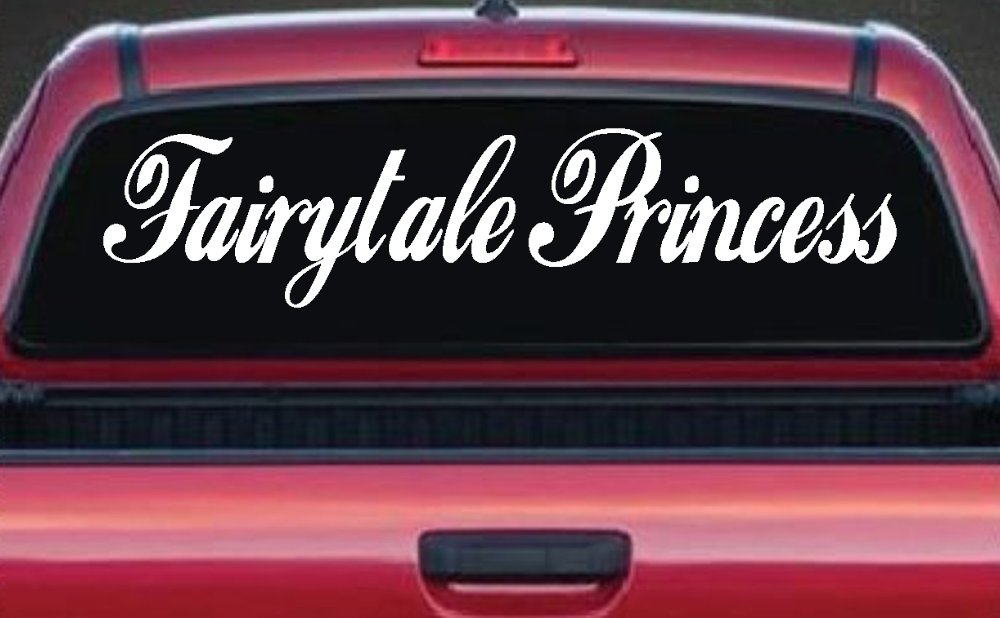 Fairytale Princess Car or Truck Window Decal Sticker (White)