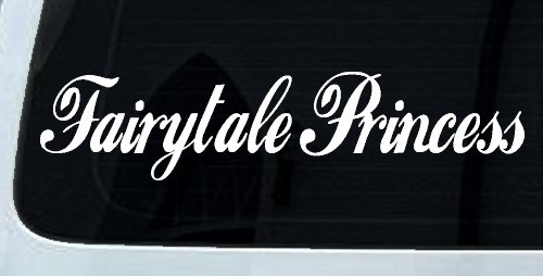 Fairytale Princess Car or Truck Window Vinyl Decal Sticker (White)
