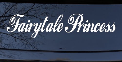 Fairytale Princess Car or Truck Window Decal Sticker (White)