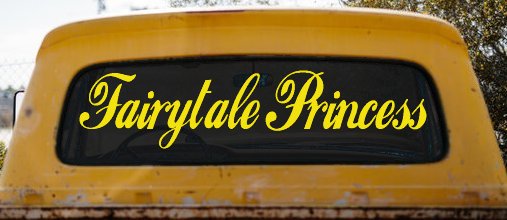Fairytale Princess Car or Truck Window Decal Sticker (Yellow)
