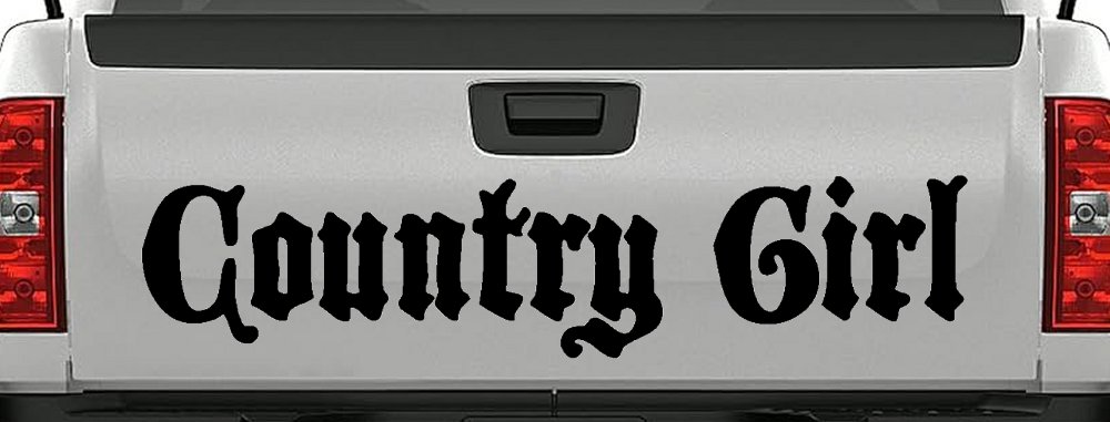 Country Girl Car or Truck Window Decal Sticker (Black)