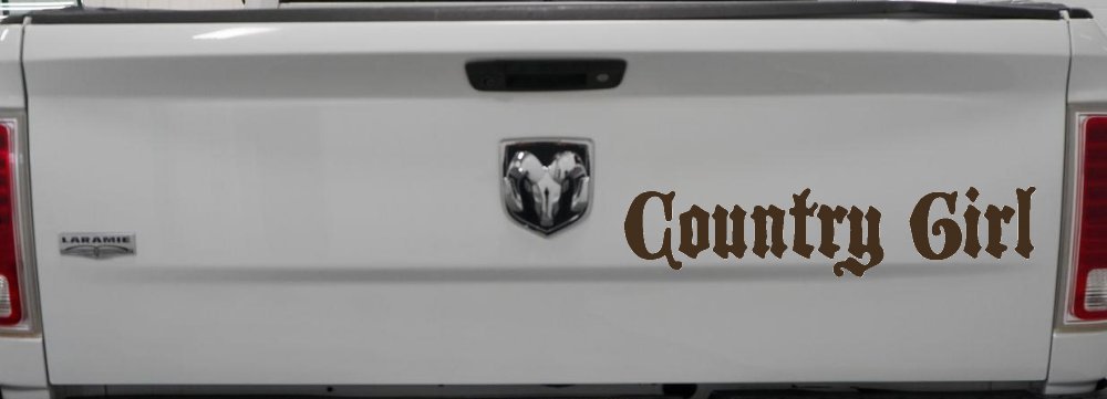 Country Girl Car or Truck Window Vinyl Decal Sticker (Brown)