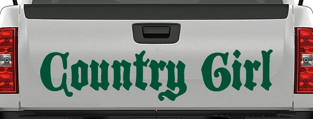 Country Girl Car or Truck Window Decal Sticker (Dark Green)