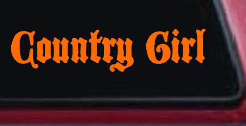 Country Girl Car or Truck Window Decal Sticker (Orange)