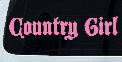 Country Girl Car or Truck Window Decal Sticker (Pink)