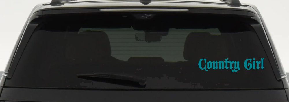 Country Girl Car or Truck Window Decal Sticker (Turquoise Blue)