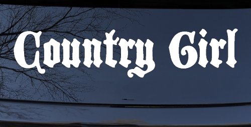 Country Girl Car or Truck Window Decal Sticker (White)