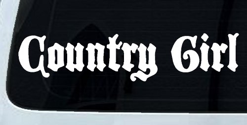 Country Girl Car or Truck Window Decal Sticker (White)