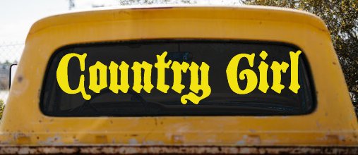 Country Girl Car or Truck Window Decal Sticker