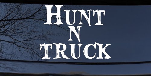 Hunt N Truck Hunting Car or Truck Window Decal Sticker (White)