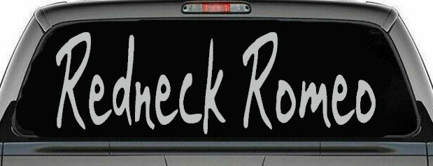 Redneck Romeo Country Car or Truck Window Decal Sticker (Light Gray)