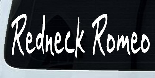 Redneck Romeo Country Car or Truck Window Vinyl Decal Sticker (White)