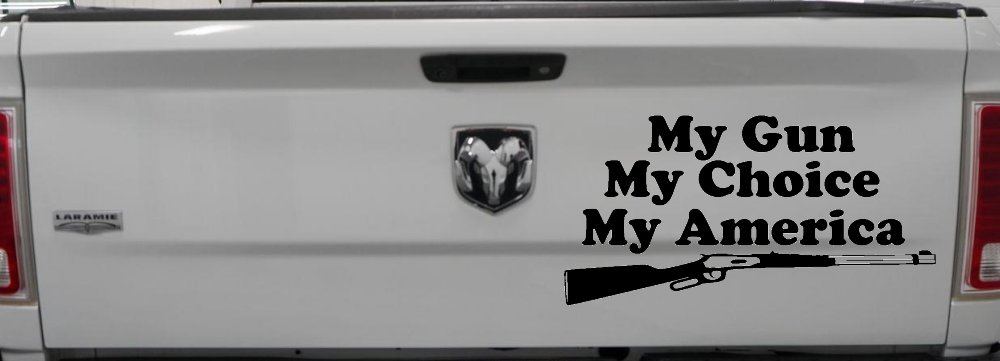 My Gun My Choice My America Hunting Car or Truck Window Decal Sticker (Black)