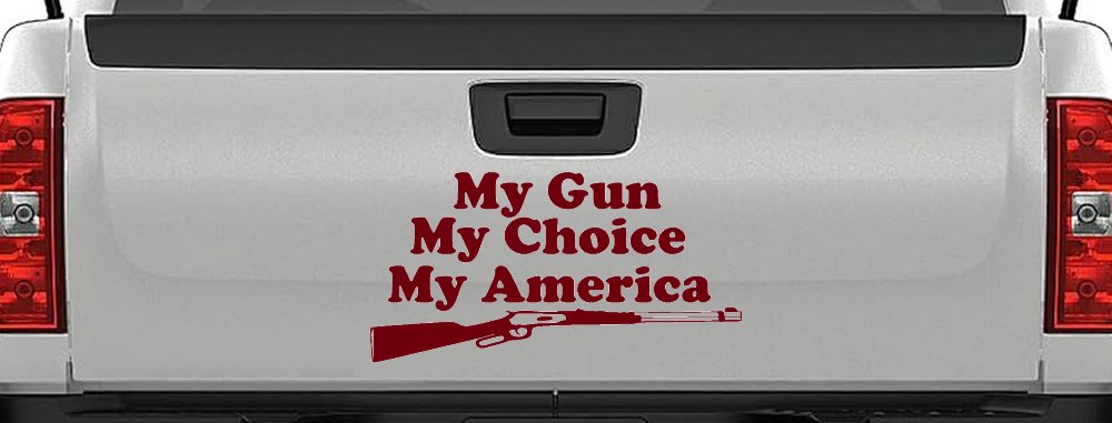 My Gun My Choice My America Hunting Car or Truck Window Decal Sticker (Burgundy)