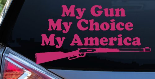 My Gun My Choice My America Hunting Car or Truck Window Decal Sticker (Hot Pink)
