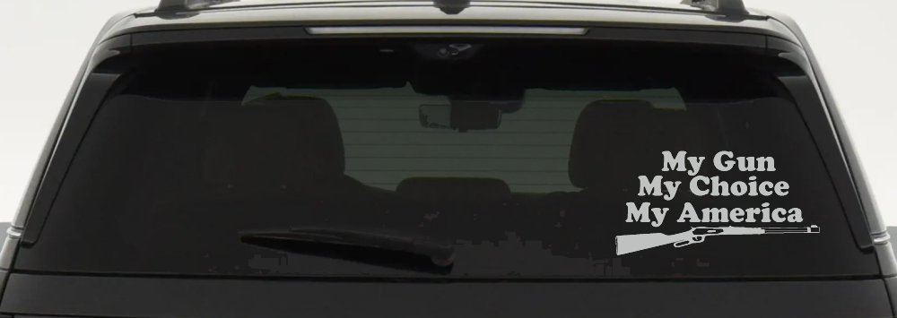 My Gun My Choice My America Hunting Car or Truck Window Decal Sticker (Light Gray)