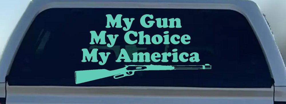 My Gun My Choice My America Hunting Car or Truck Window Decal Sticker (Mint)