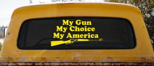 My Gun My Choice My America Hunting Car or Truck Window Decal Sticker (Yellow)