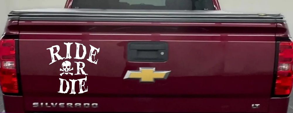 Ride Or Die Biker Car or Truck Window Decal Sticker (White)