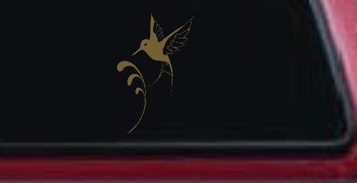 Hummingbird Car or Truck Window Decal Sticker (Gold)