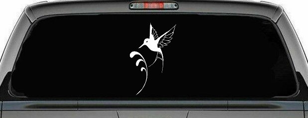 Hummingbird Car or Truck Window Decal Sticker (White)
